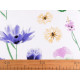 Cotton fabric / canvas, flowers - White (1 Meter)