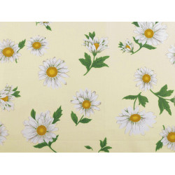 Cotton fabric / canvas, daisy - Creamy light (1 Meter)