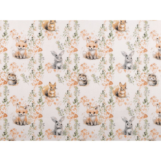 Cotton fabric  /canvas, animals - White (1 Meter)