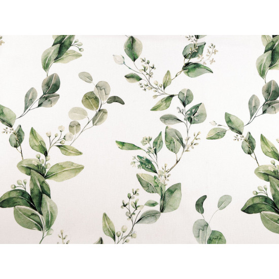 Cotton blend fabric (50% cotton) "half panama" with digital print, plants - Off white (1 Meter) Cotton blend fabric (50% cotton) "half panama" with digital print, plants - Off white (1 Meter)