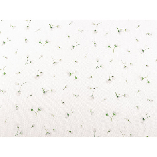 Cotton blend fabric (50% cotton) "half panama" with digital print, plants - Off white (1 Meter) Cotton blend fabric (50% cotton) "half panama" with digital print, plants - Off white (1 Meter)
