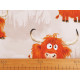 Cotton fabric / canvas, bulls - Lightbeige (1 Meter)