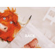 Cotton fabric / canvas, bulls - Lightbeige (1 Meter)