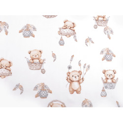 Cotton fabric / canvas teddy bear - White (1 Meter)