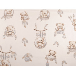 Cotton fabric / canvas teddy bear - Lightbeige (1 Meter)