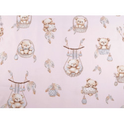Cotton fabric / canvas teddy bear - Pale pink (1 Meter)