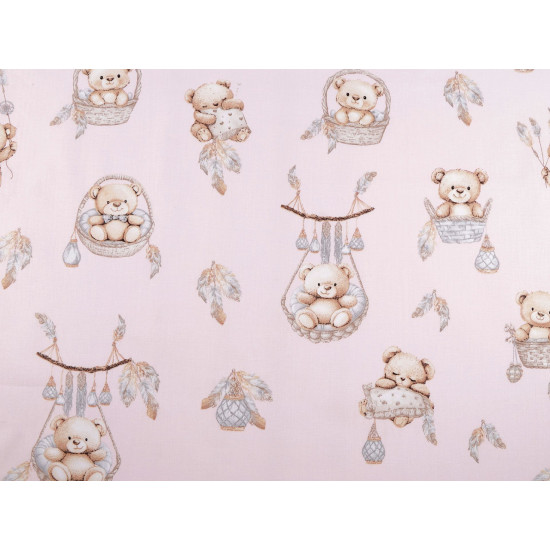 Cotton fabric / canvas teddy bear - White (1 Meter)