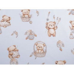 Cotton fabric / canvas teddy bear - Blue ice (1 Meter)