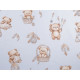 Cotton fabric / canvas teddy bear - White (1 Meter)