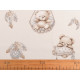 Cotton fabric / canvas teddy bear - White (1 Meter)