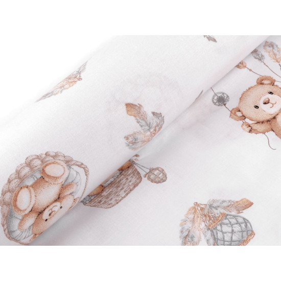 Cotton fabric / canvas teddy bear - White (1 Meter)