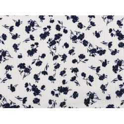 Mušelín / podwójna gaza kwiaty - White (1 Metr)