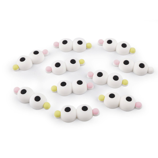 3d silicone eyes to glue on - White (10 Pieces) 3d silicone eyes to glue on - White (10 Pieces)