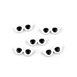 Mini glasses for gluing / decorating characters 30x12 mm - White (10 Pieces)