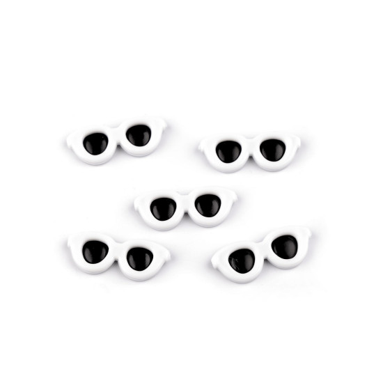 Mini glasses for gluing / decorating characters 30x12 mm - White (100 Pieces) Mini glasses for gluing / decorating characters 30x12 mm - White (100 Pieces)