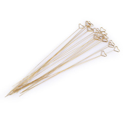 Metal photo / wish card holder - heart - Gold lt. (100 Pieces)