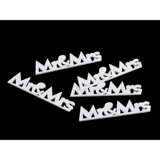 Napis drewniany mr&mrs - White (12 Sztuki) Napis drewniany mr&mrs - White (12 Sztuki)