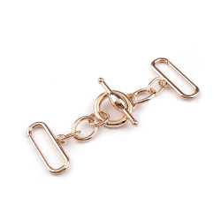 Decorative american garment fastener / buckle, width 30 mm - Pink gold (1 Pair)