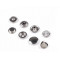 Double-sided stainless steel metal snaps / press fasteners ø15 mm, for thick fabrics - Nickel (200 Sets)