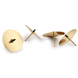 Candle fixing holders / candlestick spikes ø6 cm - Gold lt. (4 Pieces)
