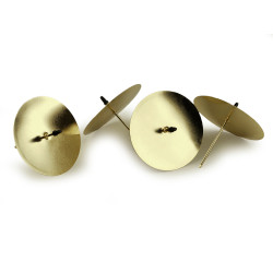 Metal candle fixing holders / candlestick spikes ø7 cm - Gold lt. (4 Pieces)