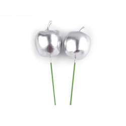 Artificial apples on a metallic wire - Silver (10 Pieces)