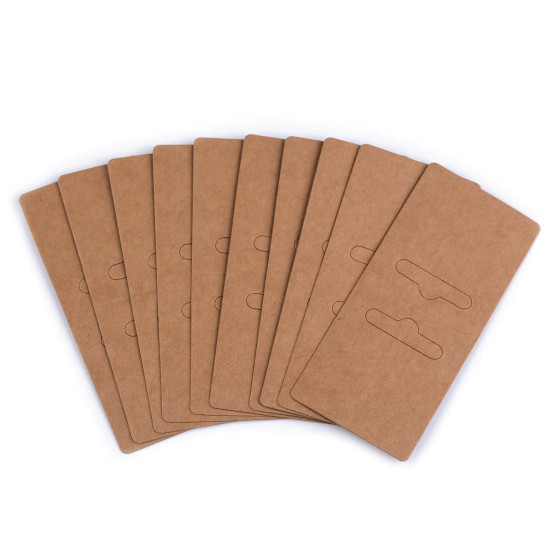 Karta do biżuterii z zawieszką 5x11 cm - Naturalny brąz (100 Sztuki) Karta do biżuterii z zawieszką 5x11 cm - Naturalny brąz (100 Sztuki)