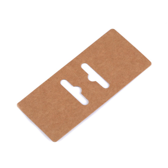 Karta do biżuterii z zawieszką 5x11 cm - Naturalny brąz (100 Sztuki) Karta do biżuterii z zawieszką 5x11 cm - Naturalny brąz (100 Sztuki)