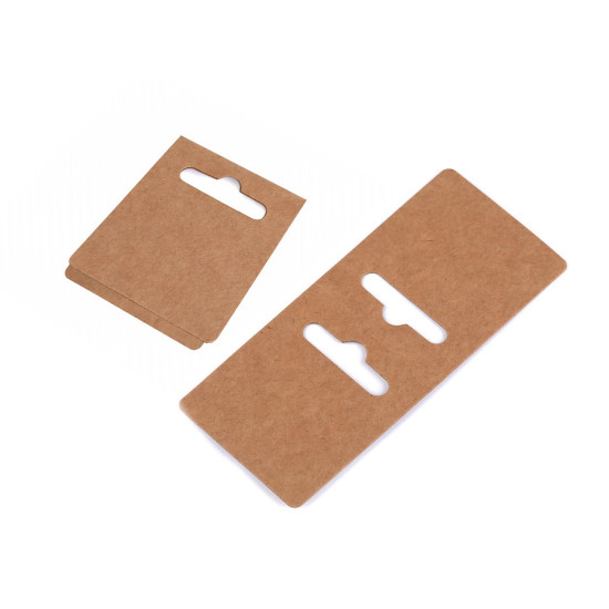 Karta do biżuterii z zawieszką 5x11 cm - Naturalny brąz (100 Sztuki) Karta do biżuterii z zawieszką 5x11 cm - Naturalny brąz (100 Sztuki)