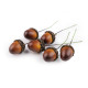 Artificial acorn on a wire - Brown (72 Pieces)