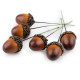 Artificial acorn on a wire - Brown (72 Pieces)