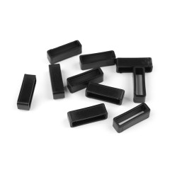 Plastic keeper belt loop for straps, width 20 mm, 25 mm - Black (10 Pieces)
