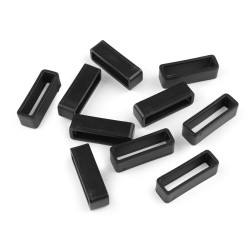 Plastic keeper belt loop for straps, width 20 mm, 25 mm - Black (10 Pieces)