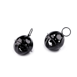 Halloween pumpkin jinglle bell ø24 mm - Black (2 Pieces)