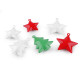 Jingle bells tree, star - White (5 Pieces)