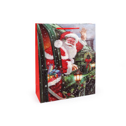 Christmas gift bag with glitter - Red (3 Pieces)