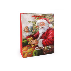 Christmas gift bag with glitter - Red (3 Pieces)