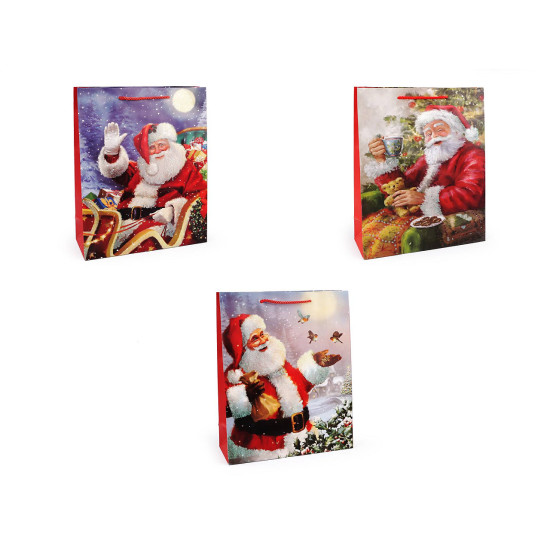 Christmas gift bag with glitter - Mix of colours and designs (12 Pieces) Christmas gift bag with glitter - Mix of colours and designs (12 Pieces)