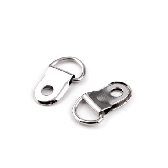 Purse grommet / d ring for handbags, width 10 mm - Nickel (10 Pieces) Purse grommet / d ring for handbags, width 10 mm - Nickel (10 Pieces)