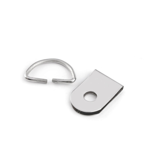 Purse grommet / d ring for handbags, width 15 mm - Nickel (10 Pieces) Purse grommet / d ring for handbags, width 15 mm - Nickel (10 Pieces)