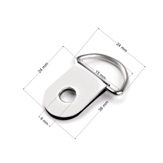 Purse grommet / d ring for handbags, width 15 mm - Nickel (10 Pieces) Purse grommet / d ring for handbags, width 15 mm - Nickel (10 Pieces)