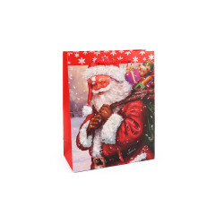 Christmas gift bag with glitter - Red (12 Pieces)