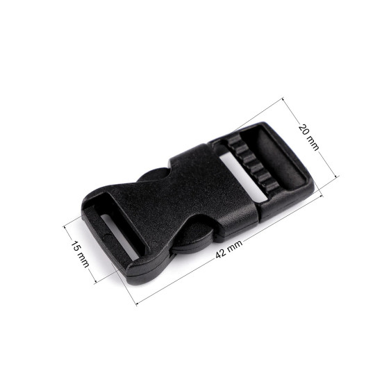 Klamra z regulatorem szerokość 15 mm - Czarny (5 Pary) Klamra z regulatorem szerokość 15 mm - Czarny (5 Pary)