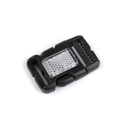 Klamra z regulatorem i odblaskiem szerokość 25 mm - Czarny (10 Pary)