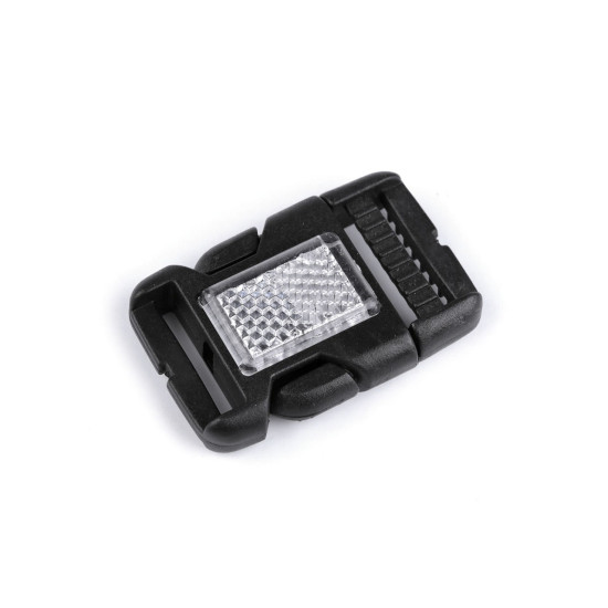 Klamra z regulatorem i odblaskiem szerokość 25 mm - Czarny (100 Pary)