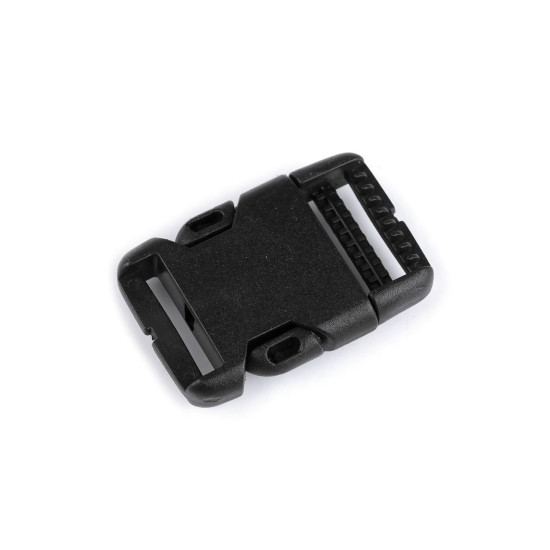 Klamra z regulatorem i odblaskiem szerokość 25 mm - Czarny (100 Pary)