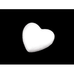 Serce styropianowe ø6 ; 6,5 cm - White (100 Sztuki)