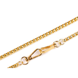 Chain for handbags and mobile phones with carabiner, length 120 cm - Gold metal (1 Piece)
