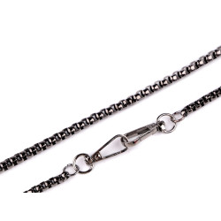 Chain for handbags and mobile phones with carabiner, length 120 cm - Black nickel (1 Piece)