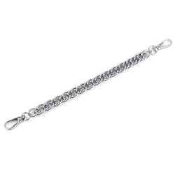 Chain / handbag handle with carabiner, length 25 cm - Nickel (1 Piece)